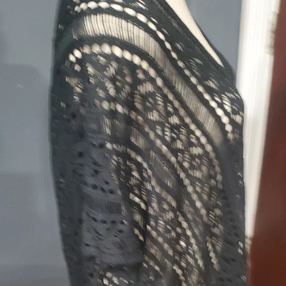 Chic Black Lace Blouse Swim Cover Up - Picture 5 of 11